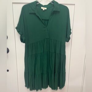 Umgee Forest Green Tiered Tunic Top